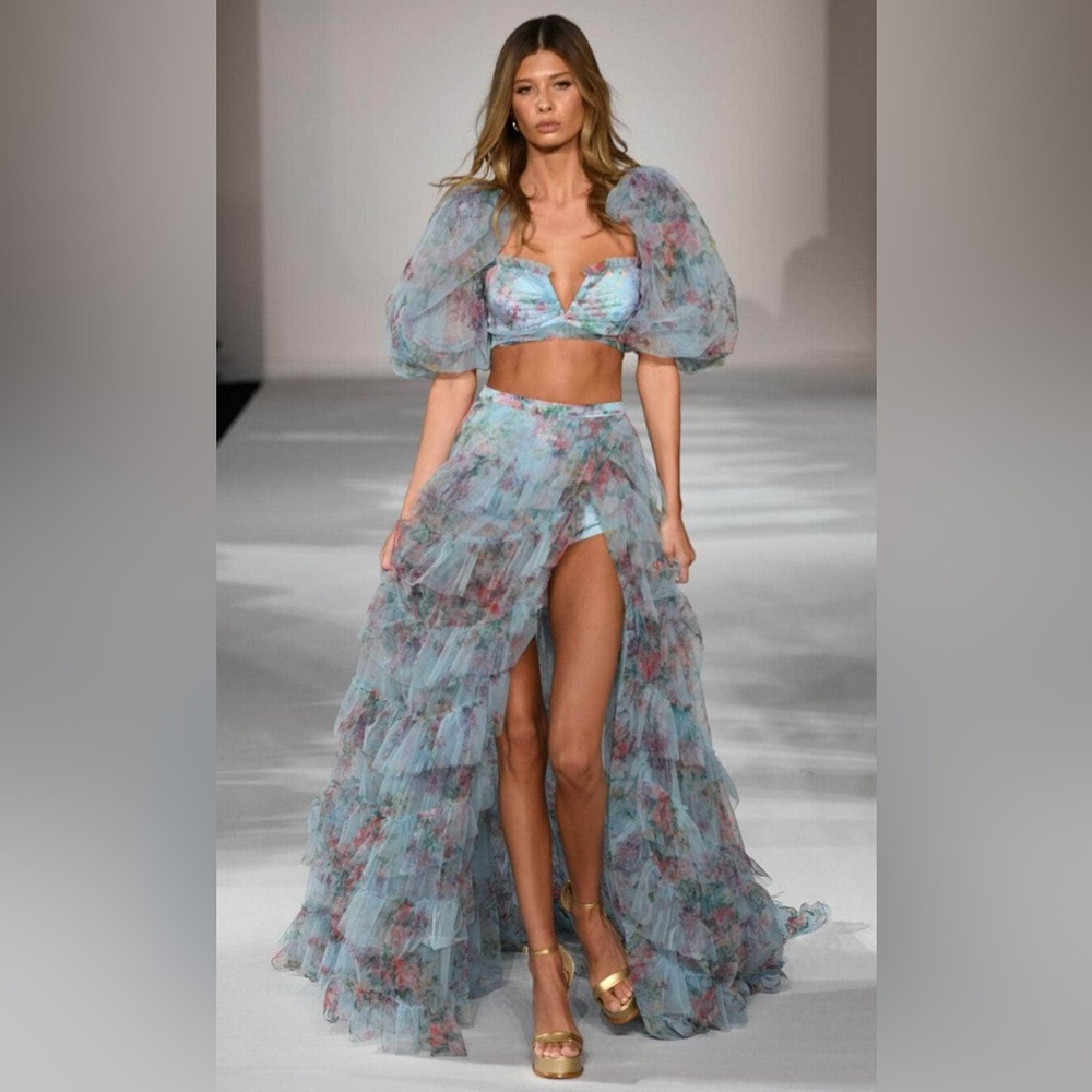 Beautiful Spring 2023 Sherri Hill. 2-piece dress with built in leotard coverage.